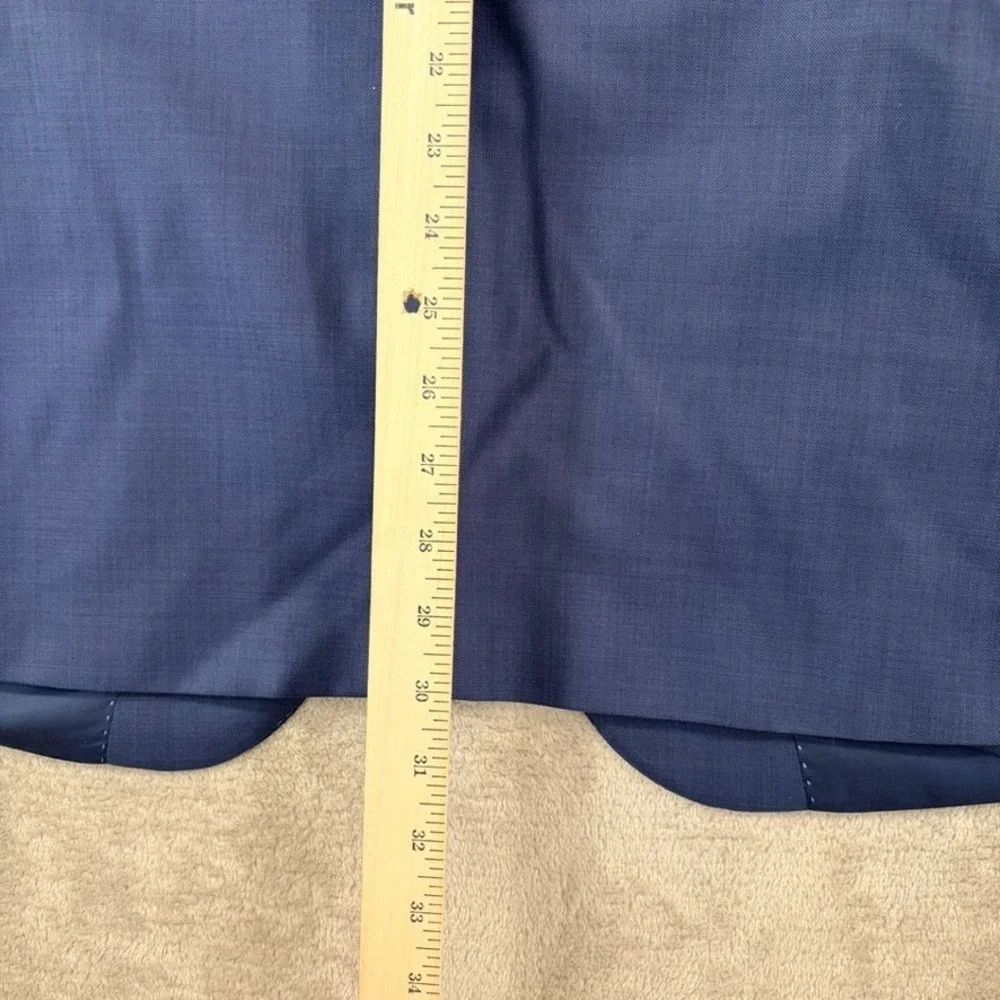 Peter Millar Two Button Sport Coat Blazer Mens 46R Blue 100% Wool Designer